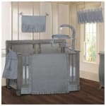 BabyFad Minky Ultra Grey 9 Piece Baby Crib Bedding