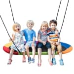 Gymax 60'' Saucer Tree Swing Surf Outdoor Adjustable Kids Giant Oval Platform Swing Set