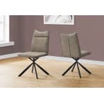 Monarch Specialties I 1216 Dining Chair - 2pcs / 36" High / Taupe Fabric / Black Metal