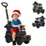 Aosom Mercedes-Benz G350 Licensed Push Car, 3-in-1 Toddler Car Stroller Sliding Car, Baby Walker Foot to Floor Slider with Horn, Steering, Foot Rest, Seat Storage, Black