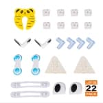 22pcs Eco-friendly Material Baby Safety Kit For Bedroom with Drawer Right-angle Lock,Safety Plug Cover and PVC Corner Protector