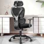 CoolHut Home Office Ergonomic Office Chair, Comfy Breathable Mesh Executive Chair, High Back Computer Chair with 3D Headrest and Armrests, Adjustable Height Swivel Gaming Chair