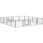 PawHut Dog Playpen, 31.5"W Heavy-Duty Metal Puppy Play Pen, Pet Exercise Fences for Outside and Indoor, DIY Design with Door for Small Dogs, 16 Panels, 23.5"H