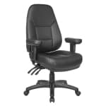 Professional Executive Ergonomic High Back Chair in Faux Leather in Dillon Black