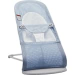 BabyBjorn Bouncer Balance Soft - Mesh, Sky Blue/White on Light Grey Frame