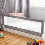 71" Toddler Bed Rails, Swing Down Extra Long Bed Bumper Sleep Bedrail Safety Side Guard for Box Bed, Leather Bed, Flat Bed