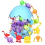 Suction Toys, 40 Pcs Kids Bath Toys Sensory Toys for 3 4 5 6 7 Year Old Boys Girls Stress Release Toys Travel Toys Suction Cup Toys Silicone Animal Sucker Toys with Dinosaur