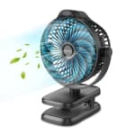 Portable Desk Fan, Stroller Fan for Baby Clip on Fan Rechargeable Mini Fan 4000mAh(5-24H) Battery Operated for Camping Car Bedroom Indoor Outdoor
