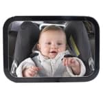 Baby Car Mirror for Back Seat, Clear Rearing Facing Mirror, 360 Degree Adjustable Wide Convex Shatterproof Glass, Fully Assembled, Crash Tested