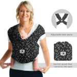 Baby K'tan Pre-Wrapped Ready To Wear Baby Wrap Carrier Sweetheart Black Small