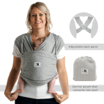Baby K'tan Pre-Wrapped Ready To Wear Baby Wrap Carrier Heather Grey Small