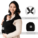 Baby K'tan Pre-Wrapped Ready To Wear Baby Wrap Carrier Black XXSmall