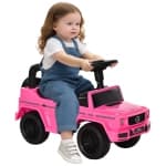 Aosom Compatible Baby Sliding Car, Ride on Toys for Toddlers, Foot to Floor Slider Push Stroller, w/Horn Seat Storage Anti-overturning System Pink