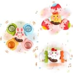 Suction Cup Spinner Sensory Bath Toy – Rotating & Detachable Fun for Babies 12-18 Months & Toddlers 1-3 (Perfect Birthday Gift for Boys & Girls)