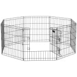 PawHut Dog Playpen Puppy Play Pen, 8 Panels Pet Exercise Fences for Outside Indoor, 24"H
