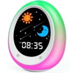 Training Clock for Toddlers, Kids Alarm Clock with Sleep Sound Machine, Night Lights, Snooze and Timer Feature, Time to Wake Clock for Kids Girls Boys Baby Nursery