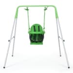 Outsunny Metal Swing Set with Safety Harness, Kids Swing Set for Backyard, Outdoor, Playground, Green