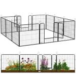 PawHut Dog Playpen, 31.5"W Heavy-Duty Metal Puppy Play Pen, Pet Exercise Fences for Outside and Indoor, DIY Design with Door for Medium Dogs, 12 Panels, 31.5"H