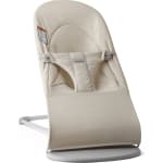 BabyBjorn Bouncer Balance in Soft Woven/Jersey Blend Fabric - Light Beige on Light Gray Frame