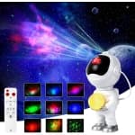 Astronaut Galaxy Projector Night Light, Galaxy Light Projector for Bedroom, with Moon Lamp, Remote Timer and 360°Adjustable, Gift for Baby Kids Adults Party Home Decor Game Room