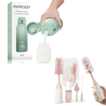 Momcozy Portable Milk Warmer for Travel, Portable, Fast Heating, & Momcozy Bottle Brush Kit, Innovative Push-Press Design for Better Cleaning