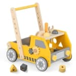 Costway 2-In-1 Montessori Wooden Baby Walker with Learning Activities Adjustable Speed