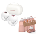 Momcozy M5 All-in-one Breast Pump,3 Modes 9 Levels & Silicone Breastmilk Storage Bags, Reusable Breastmilk Freezer Storing Bags