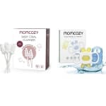 Momcozy Baby Tongue Cleaner Gauze, Disposable Oral Cleaner, Toothbrush Oral Cleaning Stick, 40 Count & Momcozy Baby Teether Toys, Water Fillable Teether Silicone Cold Teether, Baby