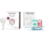 Momcozy Baby Tongue Cleaner Gauze, Disposable Oral Cleaner, Toothbrush Oral Cleaning Stick, 40 Count & Momcozy Baby Teether Toys, Water Fillable Teether Silicone Cold Teether, Baby