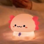Cute Axolotl Silicone Night Light, Sitting Baby Newt Silicone Nursery Night Lamp, Rechargeable Table Lamp Bedside Lamp