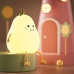 Night Light for Kids - Cute Silicone Nursery Pear Lamp for Baby and Toddler, Fruit LampLight for Boys and Girls, Squishy Night Lamp for Bedroom,Pear