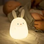 Night Light for Kids,Cute Silicone Nursery Bunny Lamp for Baby and Toddler,Animal NightLight for Bedroom,Kawaii Bedside Lamp for Kids Room (Rabbit)