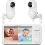 Momcozy Video Baby Monitor, 5.5” 1080P Full HD Baby Monitor with Camera No WiFi, Infrared Night Vision, 5800mAh 120-hrs Battery, ECO, VOX, 2-Way Audio(SD Card not Included)