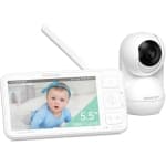 Momcozy Video Baby Monitor, 5.5” 1080P Full HD Baby Monitor with Camera No WiFi, Infrared Night Vision, 5800mAh 120-hrs Battery, ECO, VOX, 2-Way Audio(SD Card not Included)