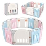 14 Panel Baby Playpen, Baby Fence Kids Activity Centre Safety Playard Baby Gates for Home Indoor Outdoor