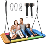 MIHOVER 60" Giant Platform Tree Swing 700lb Weight Capacity Durable Steel Frame - Rainbow