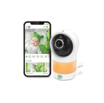 LeapFrog 1080p WiFi Remote Access 360 Degree Pan & Tilt Video Baby Monitor Night Light, Color Night Vision, White, LF1911