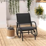 Costway Outdoor Single Swing Glider Rocking Chair Armrest Garden Porch Backyard