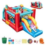Costway Inflatable Bounce House 5-in-1 Ice Cream Jumping Castle with/without 520W Blower