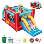 Costway Inflatable Bounce House 5-in-1 Ice Cream Jumping Castle with/without 520W Blower