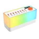 White Noise Sleep Sound Machine With 8 Nature Sounds, Portable Bluetooth Speaker With 12 Colors Night Lights