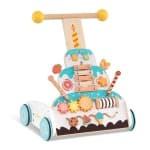 Costway Wooden Baby Walker Ice Cream Cart Toy with Sweet Accessories & Smooth Wheels