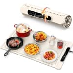 Food Warming Mat, Electric Food Warmer & Warming Tray with 6 Temperature Modes, Portable Food Warmer Mat for Dishes, Milk, Coffee, Wine & Tea