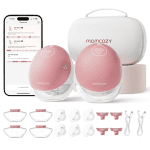 Momcozy Breast Pump Hands Free Upgraded Mobile Flow | M9, App Discreet Control with Personalized Multi-Modes & 15 Levels, Wearable Breast Pump 24mm