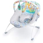 Bright Starts Baby Bouncer Soothing Vibrations Infant Seat - Removable Toy Bar, Nonslip Feet, 0-6 Months Up to 20 lbs (Safari Fun)
