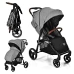 Costway High Landscape Baby Stroller Pushchair w/ Footmuff & Expandable Canopy