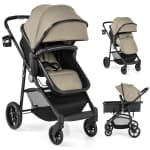 Babyjoy 2 In 1 Foldable Baby Stroller Kids Travel Newborn Infant Buggy Pushchair Gray/Black/Coffee/Pink