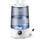 Homvana Humidifier for Bedroom, 3.6L Cool Mist for Large Room, 360° Rotatable 34H Last, Night Light Auto Mode, Quiet 23dB (Silent Spray) Humidifiers for Baby, Essential Oil Diffuse