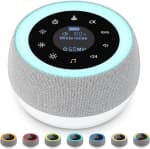 White Noise Machine, with 7 Colors Night Light, 32 Soothing Sounds, Built-in Battery & Headphone Jack