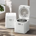 Stainless Steel Humidifier, 3.3L/0.87Gal Steam Humidifier Large Room up to 800 sq ft, Easy to Clean Warm Mist Humidifiers for Bedroom Baby Nursery Home Office, White